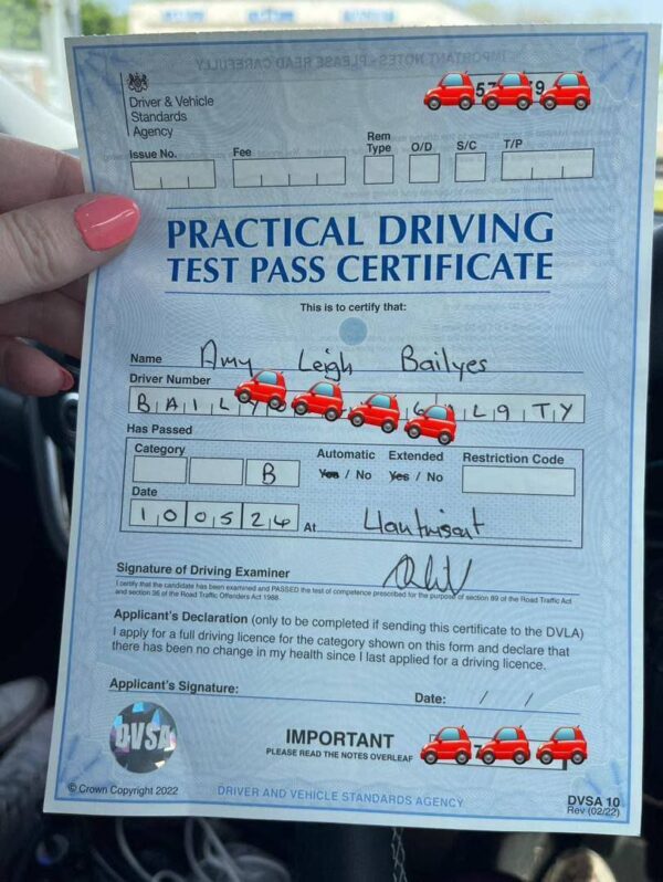 Practical Driving test pass certificate - Image 3