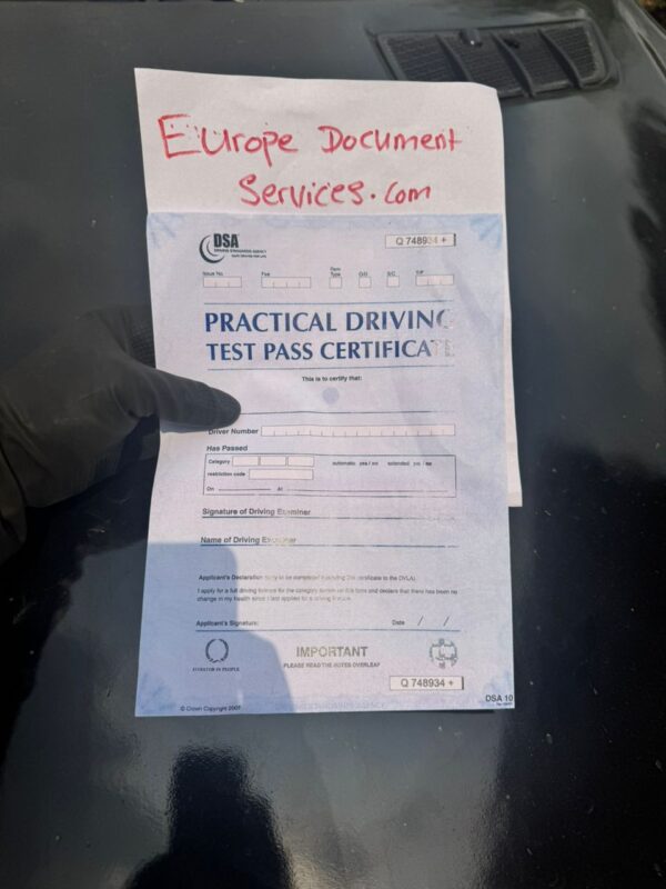 Practical Driving test pass certificate